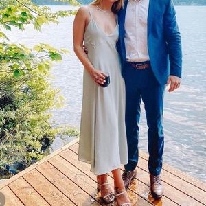 Aritzia Babaton Seafoam Green Midi Dress